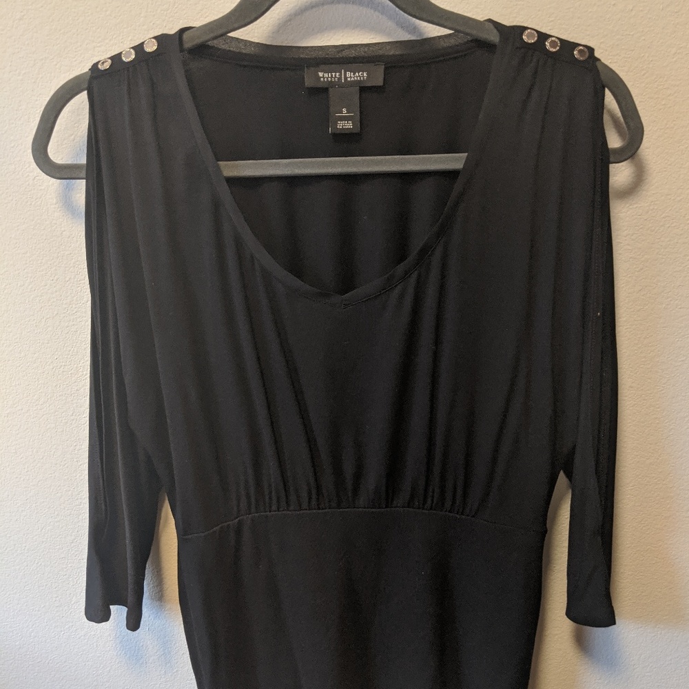 Black Split-Sleeved Blouse